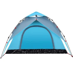 vidaXL 3-personers campingtelt kuppel quick-release blå