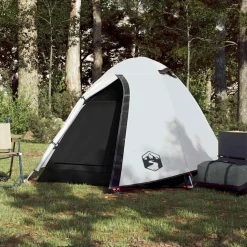 vidaXL 2-personers campingtelt vandtæt mørklægningsstof hvid