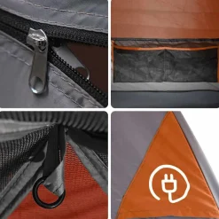 vidaXL 3-personers campingtelt vandtæt kuppel orange