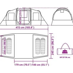 vidaXL 4-personers campingtelt vandtæt brun