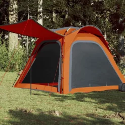 vidaXL 4-personers campingtelt vandtæt quick-release grå og orange