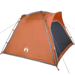 vidaXL 4-personers campingtelt vandtæt quick-release grå og orange