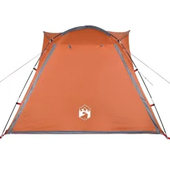 vidaXL 4-personers campingtelt vandtæt quick-release grå og orange