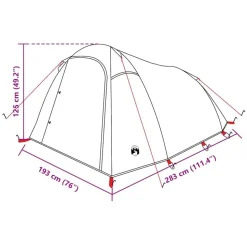 vidaXL 3-personers campingtelt vandtæt blå