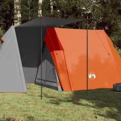 vidaXL 3-personers campingtelt vandtæt grå og orange