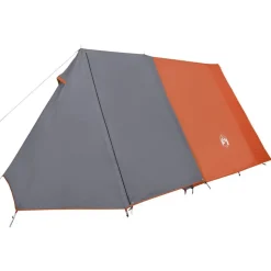 vidaXL 3-personers campingtelt vandtæt grå og orange