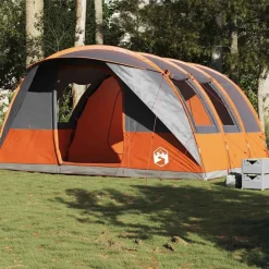 vidaXL 5-personers campingtelt vandtæt grå og orange