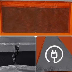 vidaXL 5-personers campingtelt vandtæt grå og orange
