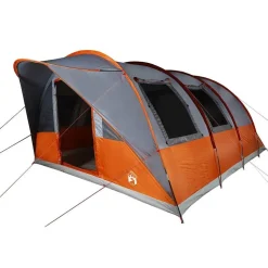 vidaXL 5-personers campingtelt vandtæt grå og orange