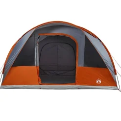 vidaXL 5-personers campingtelt vandtæt grå og orange