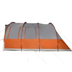 vidaXL 5-personers campingtelt vandtæt grå og orange