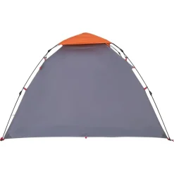 vidaXL 3-personers campingtelt kuppel quick-release grå og orange