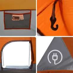 vidaXL 8-personers campingtelt vandtæt grå og orange