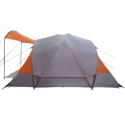 vidaXL 8-personers campingtelt vandtæt grå og orange