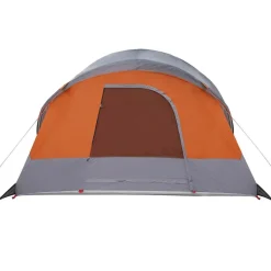 vidaXL 8-personers campingtelt vandtæt grå og orange