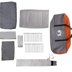 vidaXL 8-personers campingtelt vandtæt grå og orange