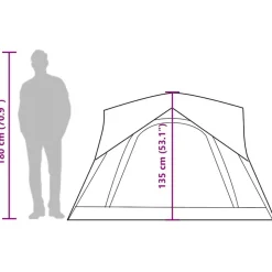 vidaXL 4-personers campingtelt vandtæt grå og orange