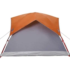 vidaXL 4-personers campingtelt vandtæt grå og orange
