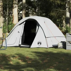 vidaXL 4-personers campingtelt vandtæt mørklægningsstof hvid