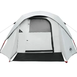 vidaXL 4-personers campingtelt vandtæt mørklægningsstof hvid