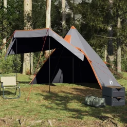 vidaXL 5-personers campingtelt vandtæt grå