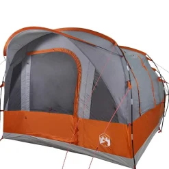 vidaXL 3-personers campingtelt vandtæt grå og orange