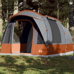 vidaXL 3-personers campingtelt vandtæt grå og orange