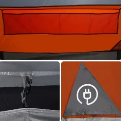 vidaXL 3-personers campingtelt vandtæt grå og orange