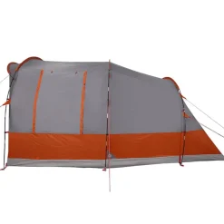 vidaXL 3-personers campingtelt vandtæt grå og orange