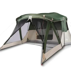vidaXL 4-personers campingtelt med fortelt vandtæt grøn