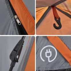 vidaXL 2-personers campingtelt kuppel quick-release grå og orange