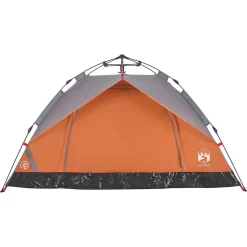 vidaXL 2-personers campingtelt kuppel quick-release grå og orange
