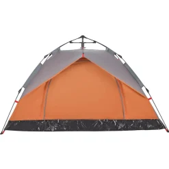 vidaXL 2-personers campingtelt kuppel quick-release grå og orange