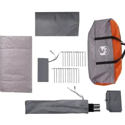 vidaXL 5-personers campingtelt vandtæt grå og orange