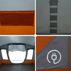 vidaXL 5-personers campingtelt vandtæt grå og orange