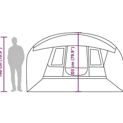 vidaXL 5-personers campingtelt vandtæt grå og orange