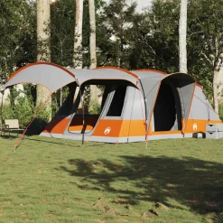 vidaXL 5-personers campingtelt vandtæt grå og orange