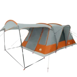 vidaXL 5-personers campingtelt vandtæt grå og orange