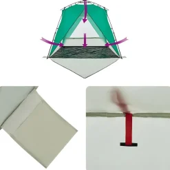 vidaXL 4-personers campingtelt vandtæt quick-release grøn