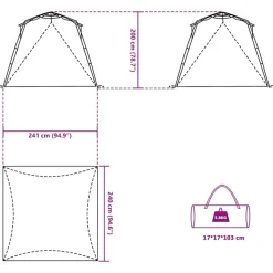 vidaXL 4-personers campingtelt vandtæt quick-release grøn