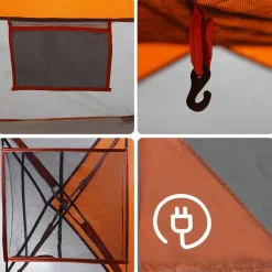 vidaXL 4-personers campingtelt vandtæt grå og orange
