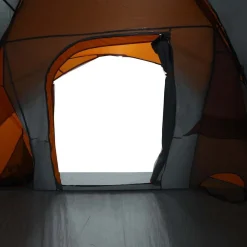 vidaXL 4-personers campingtelt vandtæt grå og orange