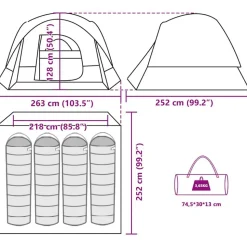 vidaXL 4-personers campingtelt vandtæt grå og orange