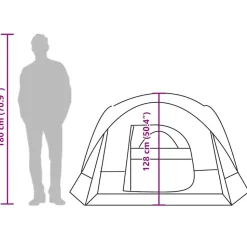 vidaXL 4-personers campingtelt vandtæt grå og orange