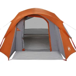 vidaXL 4-personers campingtelt vandtæt grå og orange