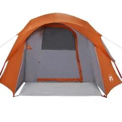 vidaXL 4-personers campingtelt vandtæt grå og orange