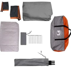 vidaXL 4-personers campingtelt vandtæt grå og orange