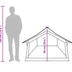 vidaXL 2-personers campingtelt vandtæt olivengrøn