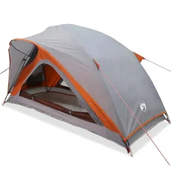 vidaXL 1-personers campingtelt vandtæt grå og orange