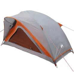 vidaXL 1-personers campingtelt vandtæt grå og orange